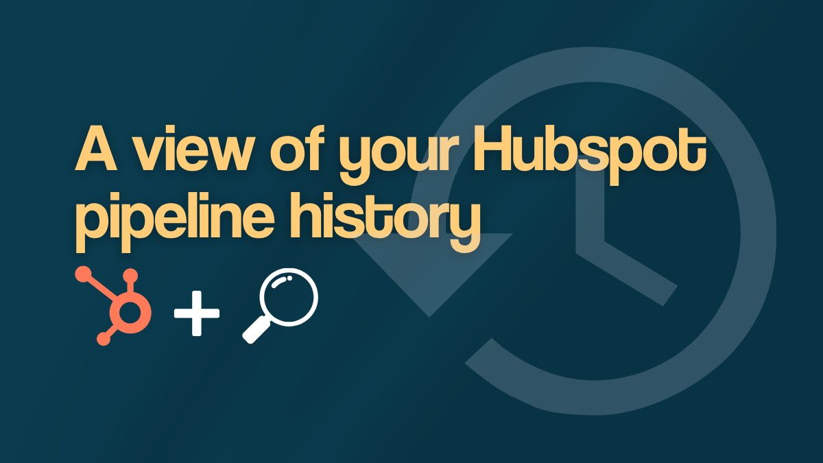 HubSpot pipeline history dashboard showing deal stages over time