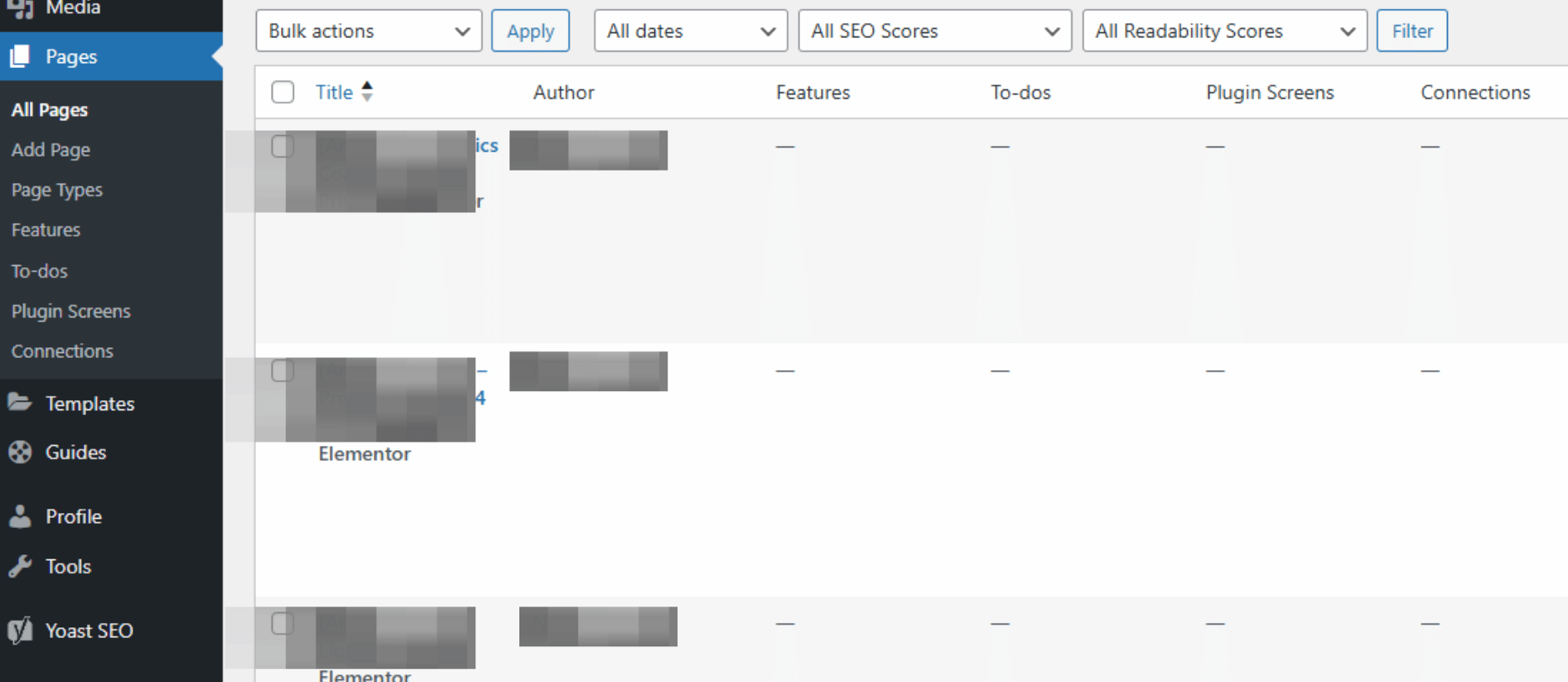 WordPress and BlinkMetrics combined reporting dashboard