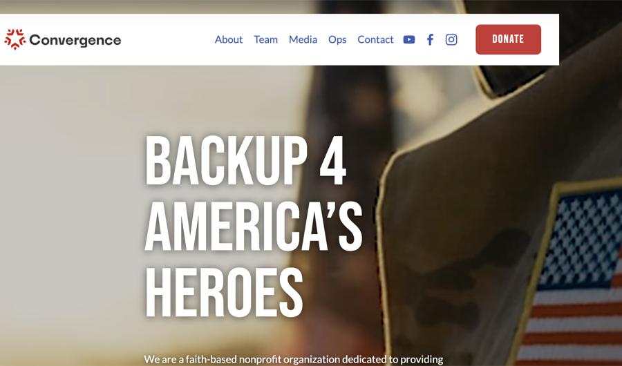 The Convergence homepage before any edit, with no banner.