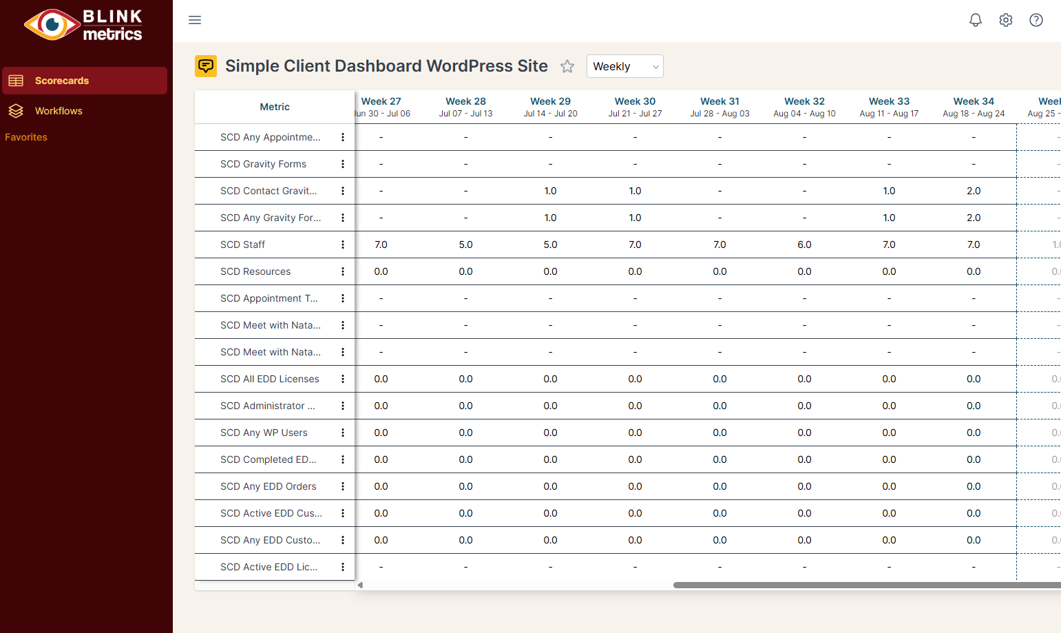 BlinkMetrics guidance workspace screenshot