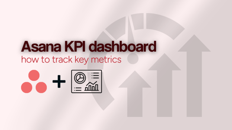 Asana logo and dashboard icon with text "Asana KPI dashboard: how to track key metrics"